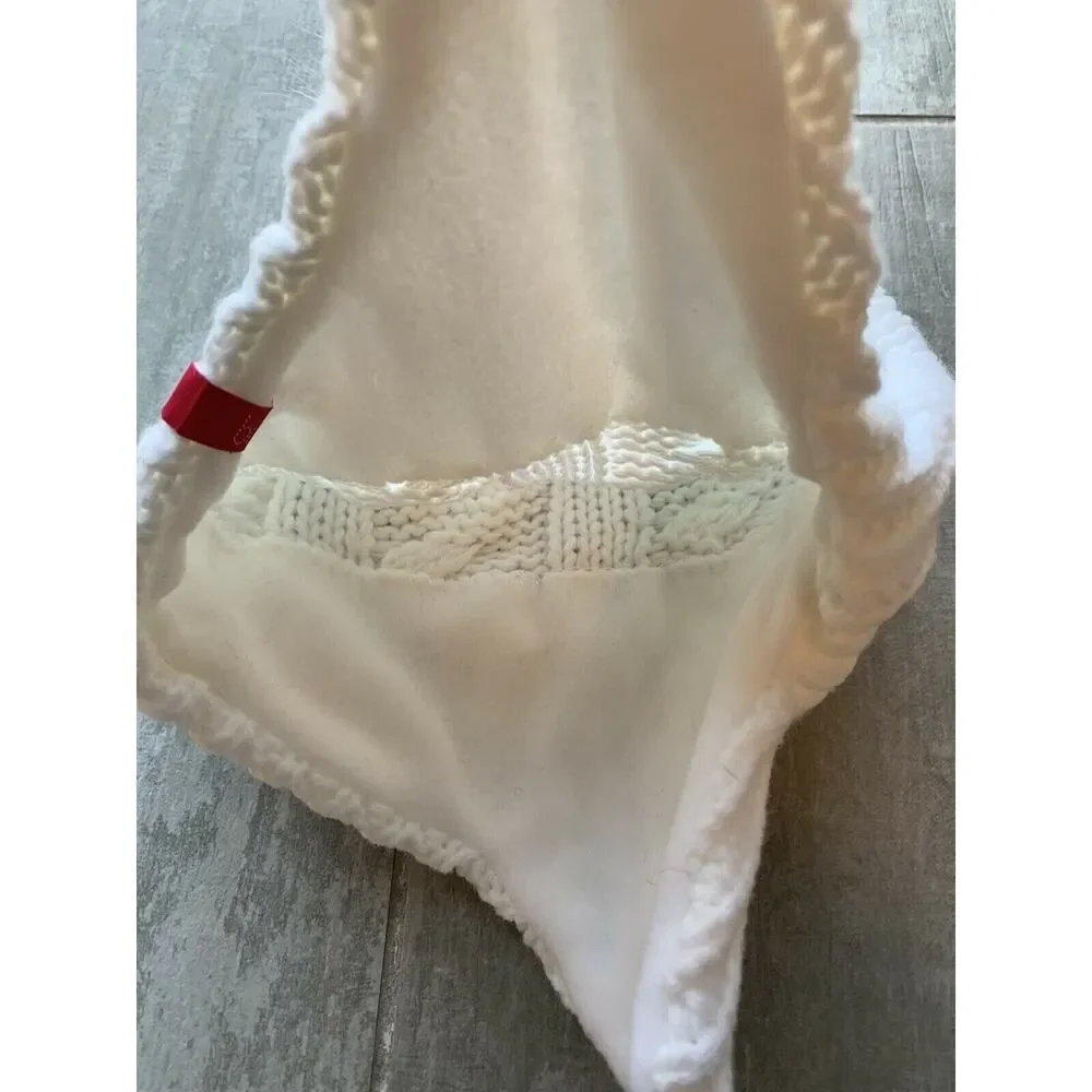 BULA Kids Mika Peruvian White Knit Fleece Lined Hat Pom Pom Beanie NEW Kapmik